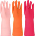 3 Pairs Rubber Cleaning Gloves Latex Free 13ft Nitrile Gloves