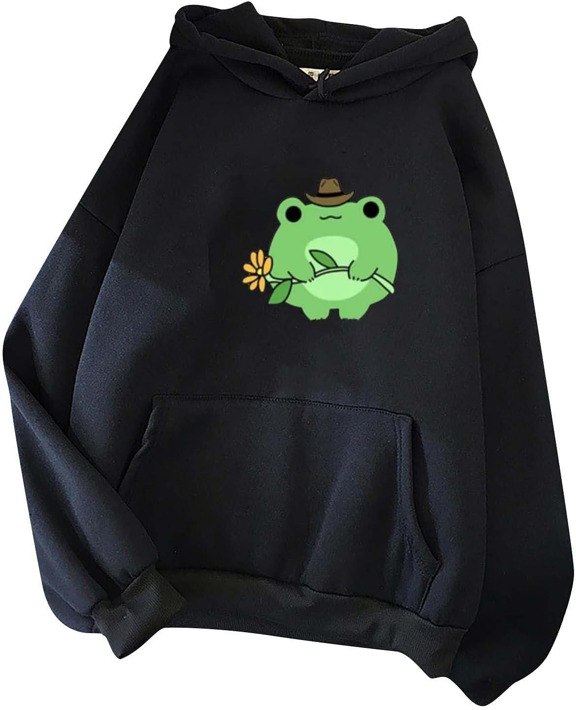 Kawaii Frog Graphic Hoodie - Cozy & Adorable! 