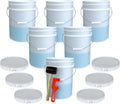5 Gallon Plastic Bucket with Airtight Lid - Heavy Duty Food Grade