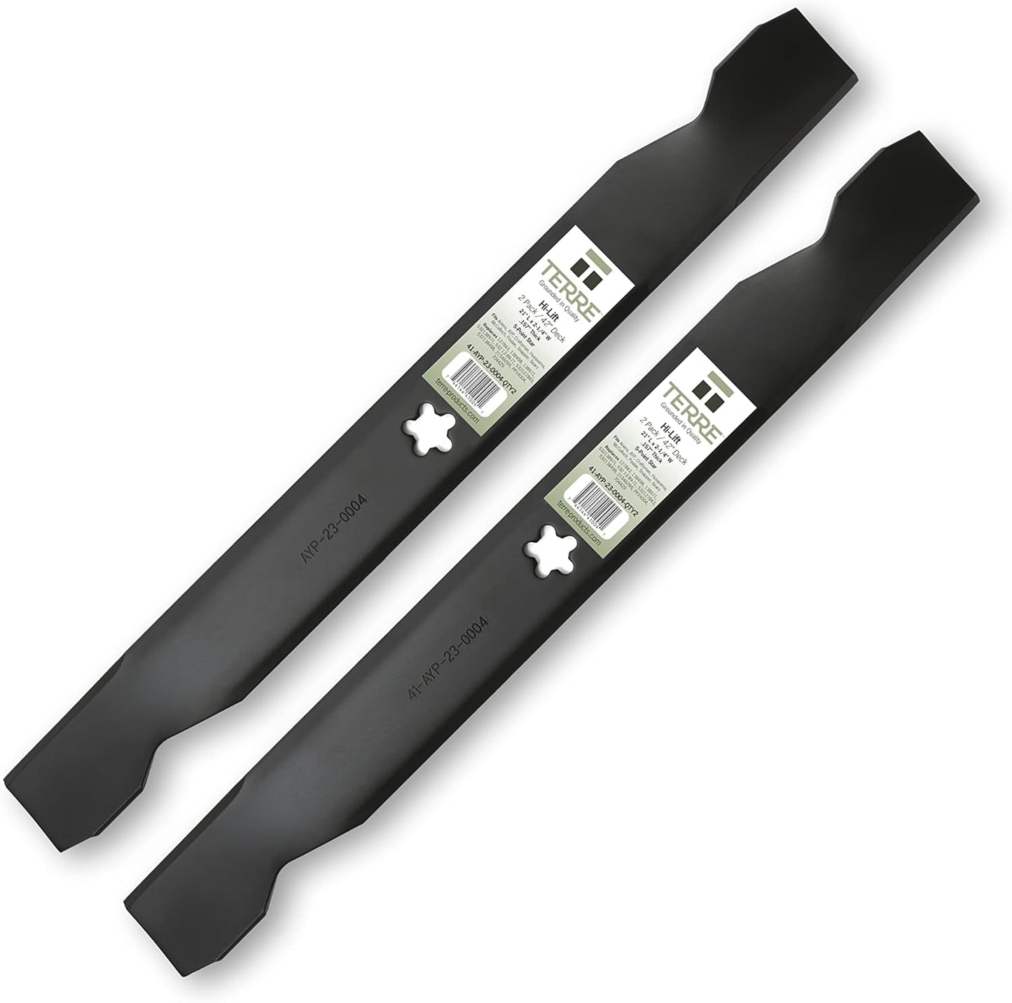 High Lift Lawn Mower Blades for 42 Inch Decks - 2 Pack
