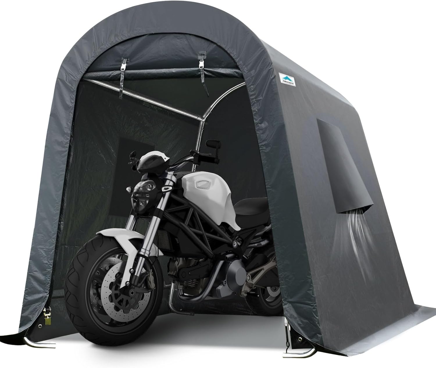 Portable Garage Carport for Motorcycle and Garden Tools Storage