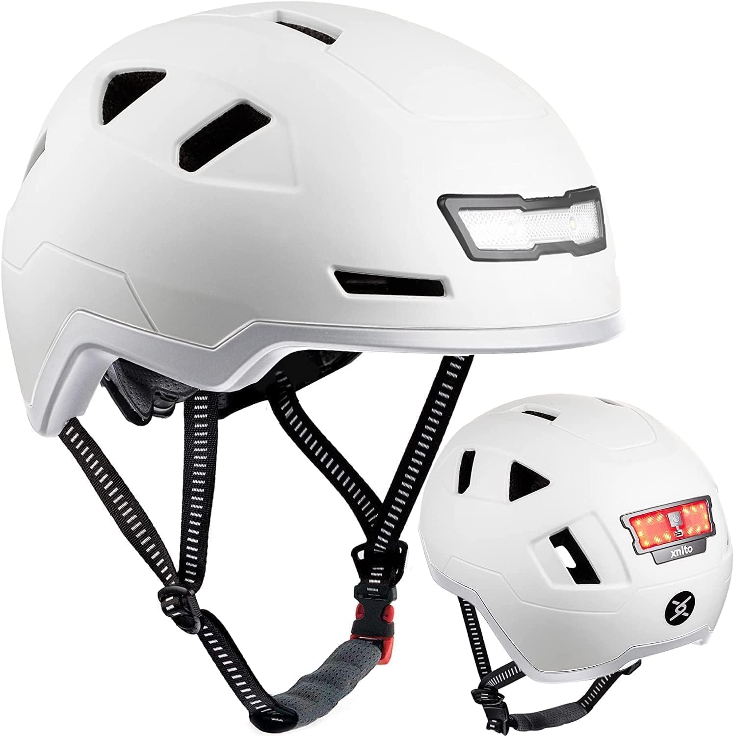 XNITO Bike Helmet with LED Lights for Urban Cycling Safety