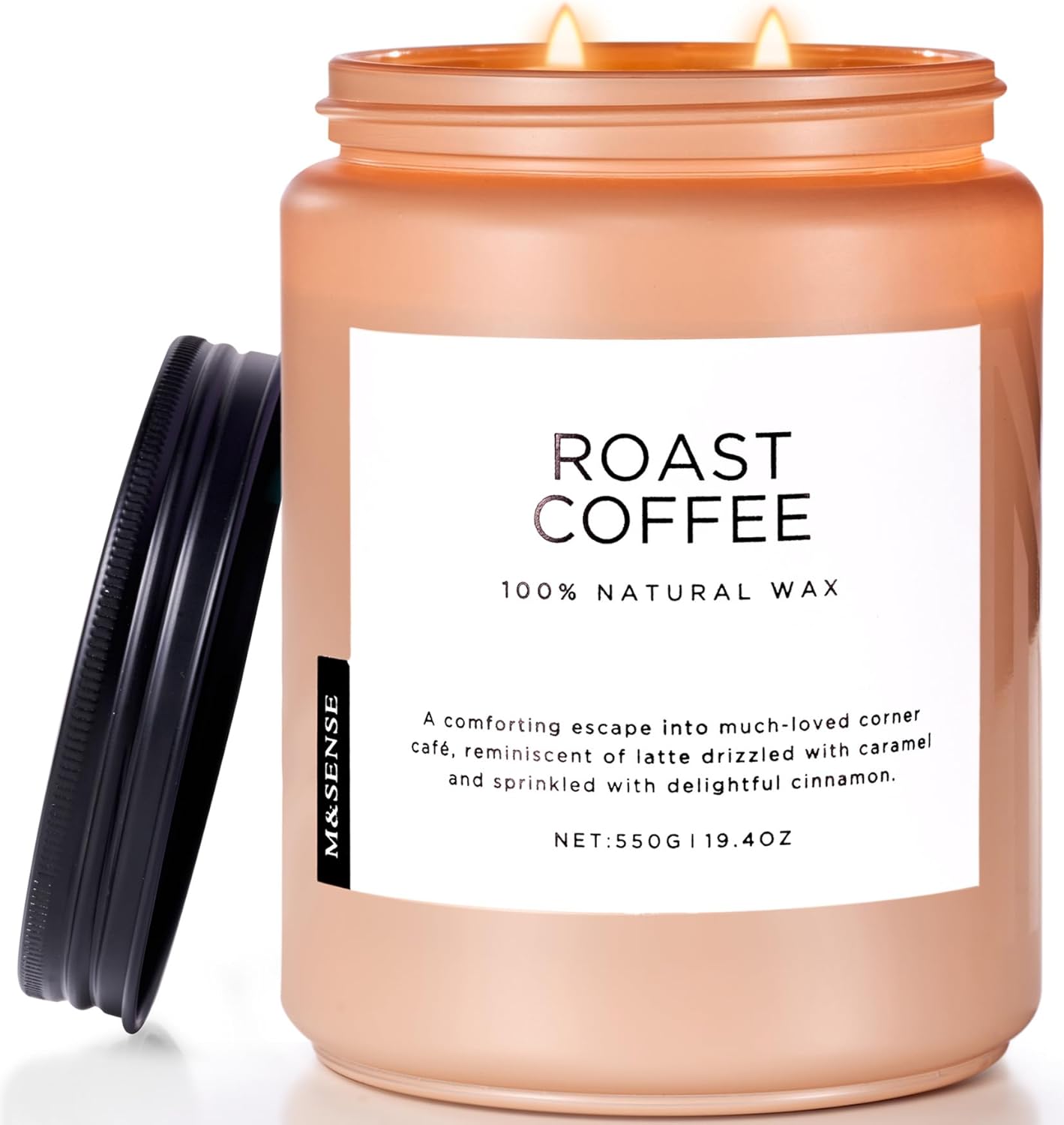 M&SENSE Coffee Candles Scented Strong 2 Wick Jar Candle 19.4oz