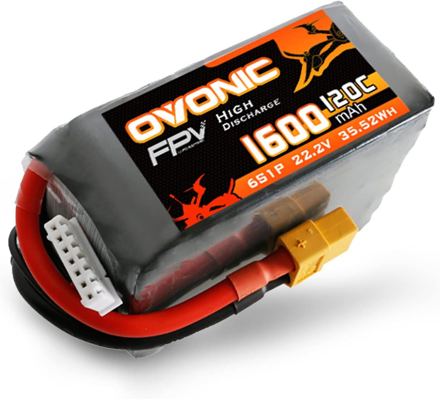 OVONIC 6s Lipo Battery 120C 1600mAh for RC FPV Racing Drone
