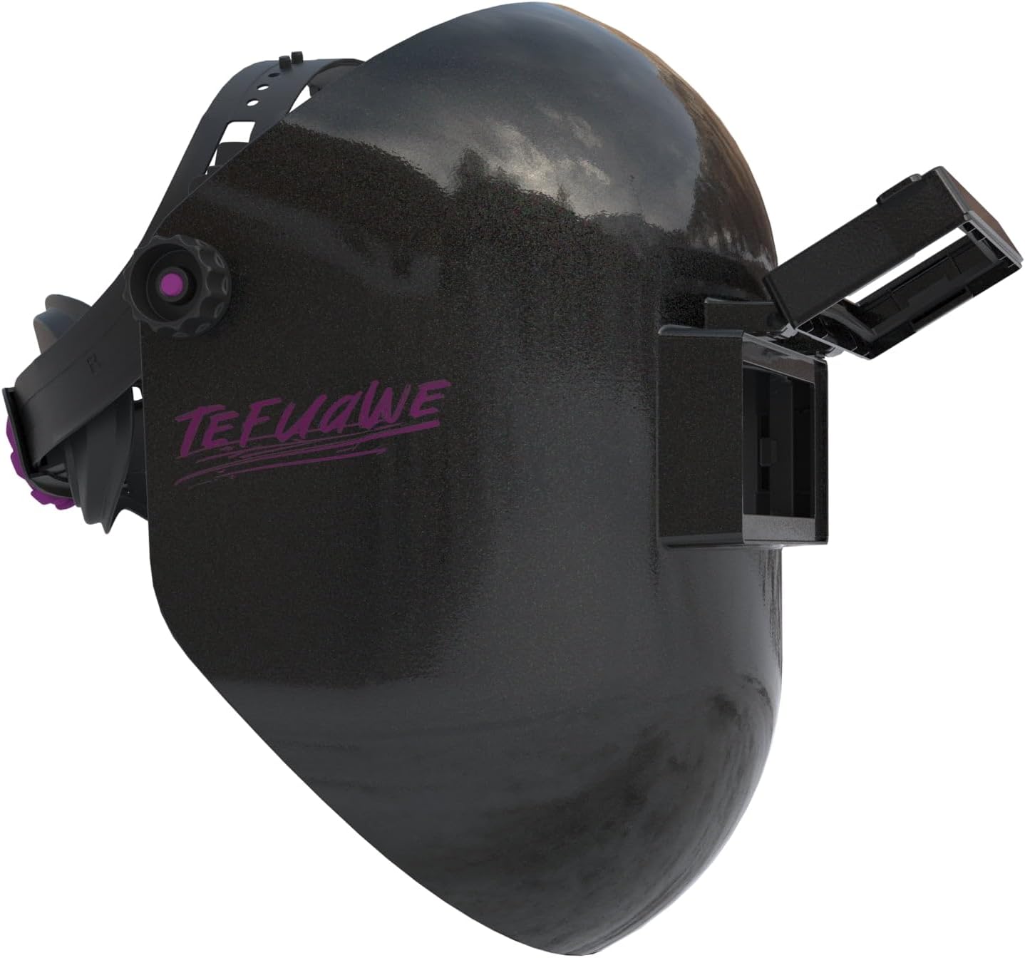 Tefuawe Black Flip Up Chopped Fiberglass Sugar Scoop Welding Helmet