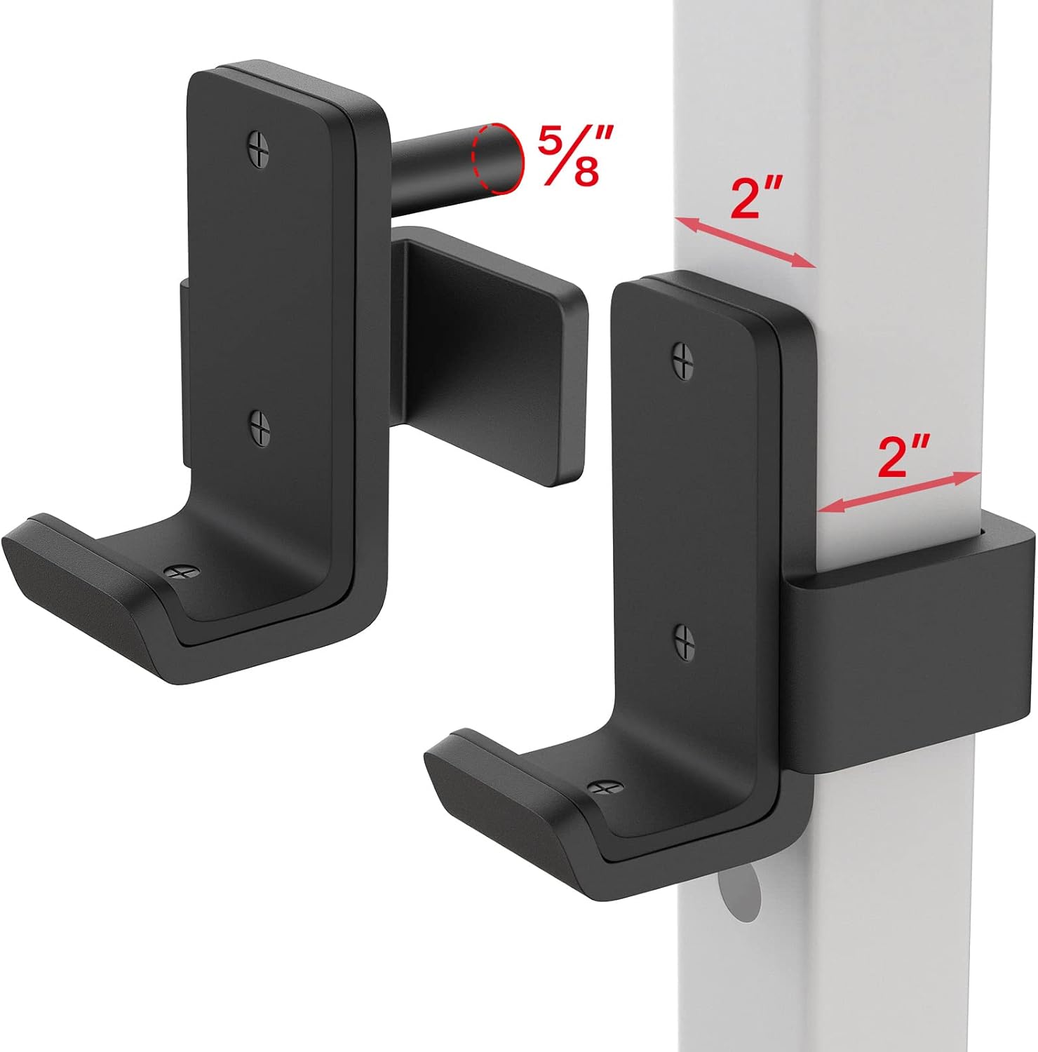 SELEWARE Solid Steel J Hooks for Power Cage Squat Rack Use