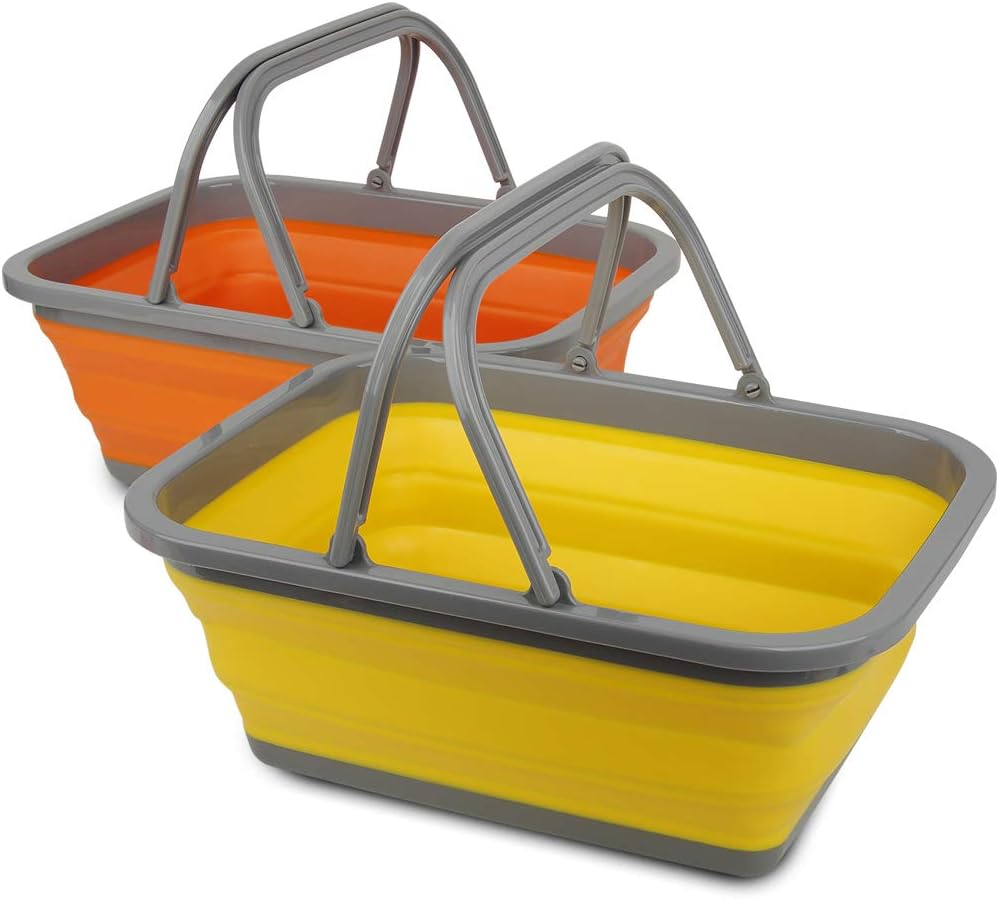 Tiawudi 2 Pack Collapsible Sink - 8.5L Wash Basin for Dishes & Outdoor Fun