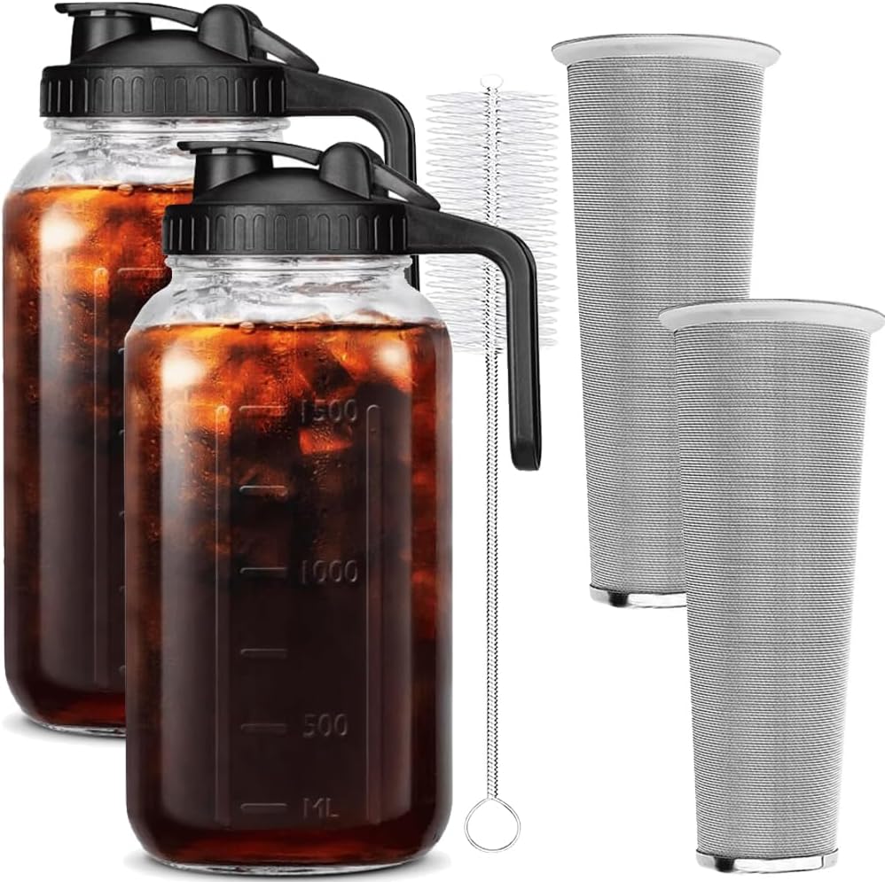 HomeCheer Cold Brew Maker - Smooth 64oz Glass Pitcher