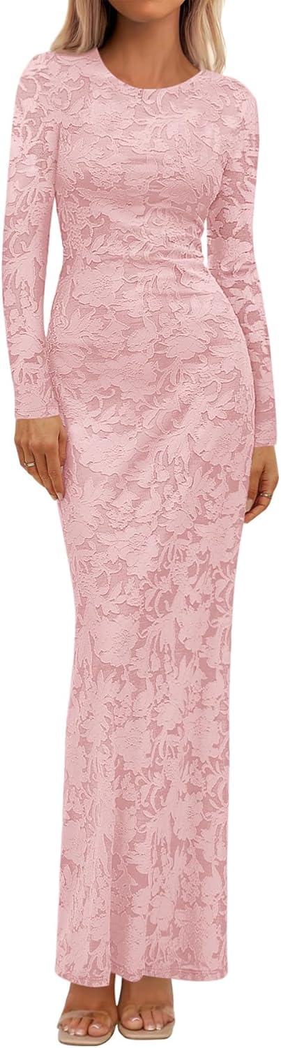 Elegant Floral Lace Maxi Dress for Women - Perfect for Weddings