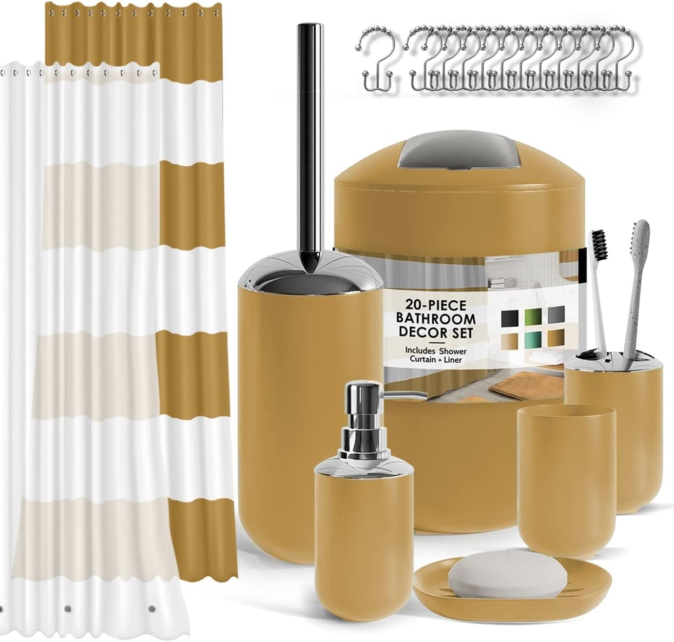 Clara Clark Bathroom Set - Gold Accessories for Stylish Decor
