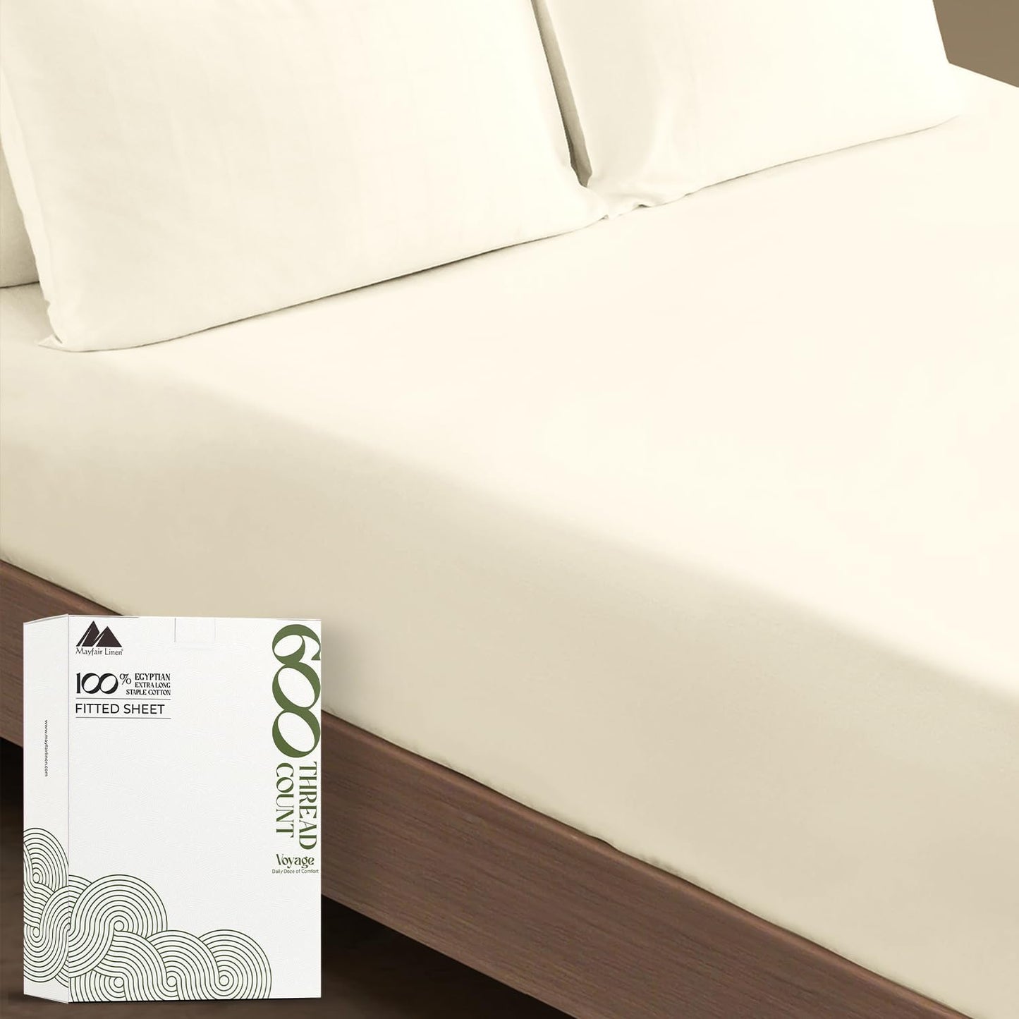 Mayfair Linen King Size Fitted Sheet - 100% Egyptian Cotton