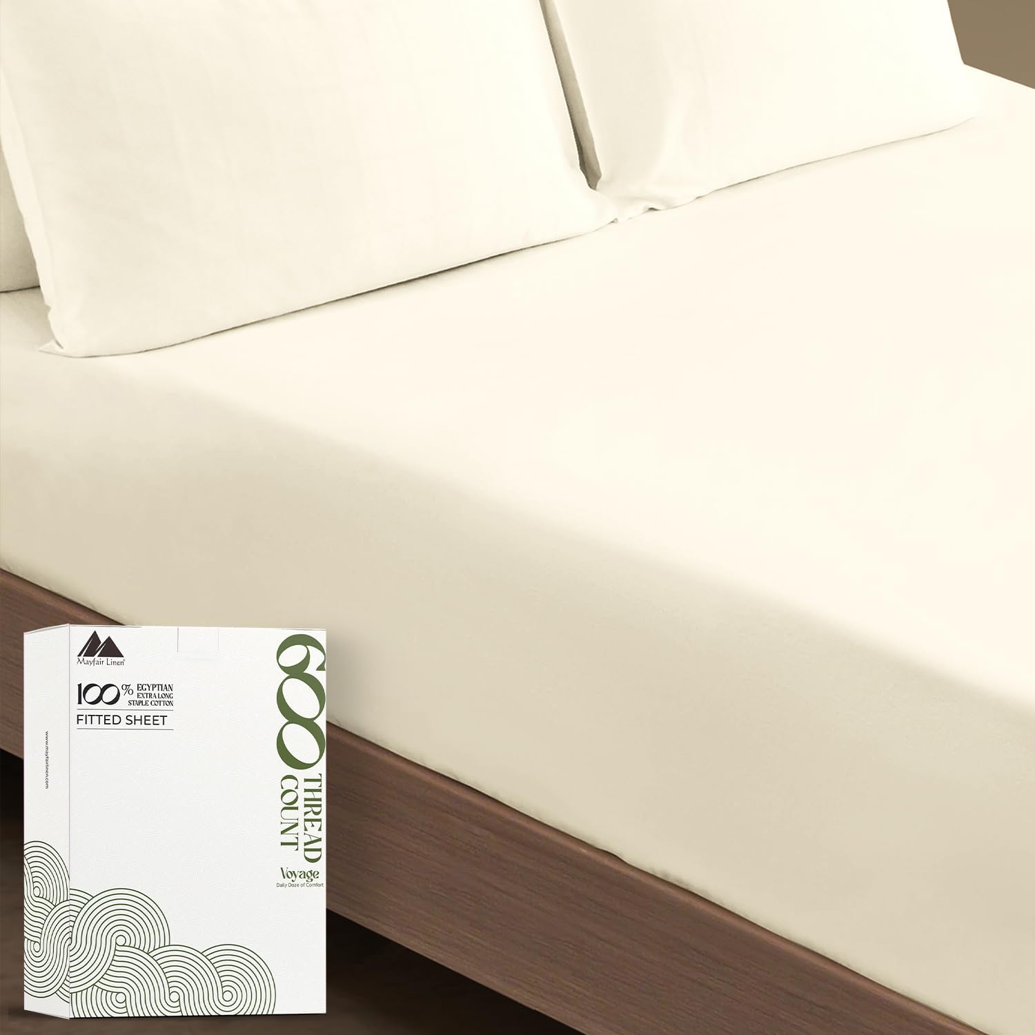 Mayfair Linen King Size Fitted Sheet - 100% Egyptian Cotton
