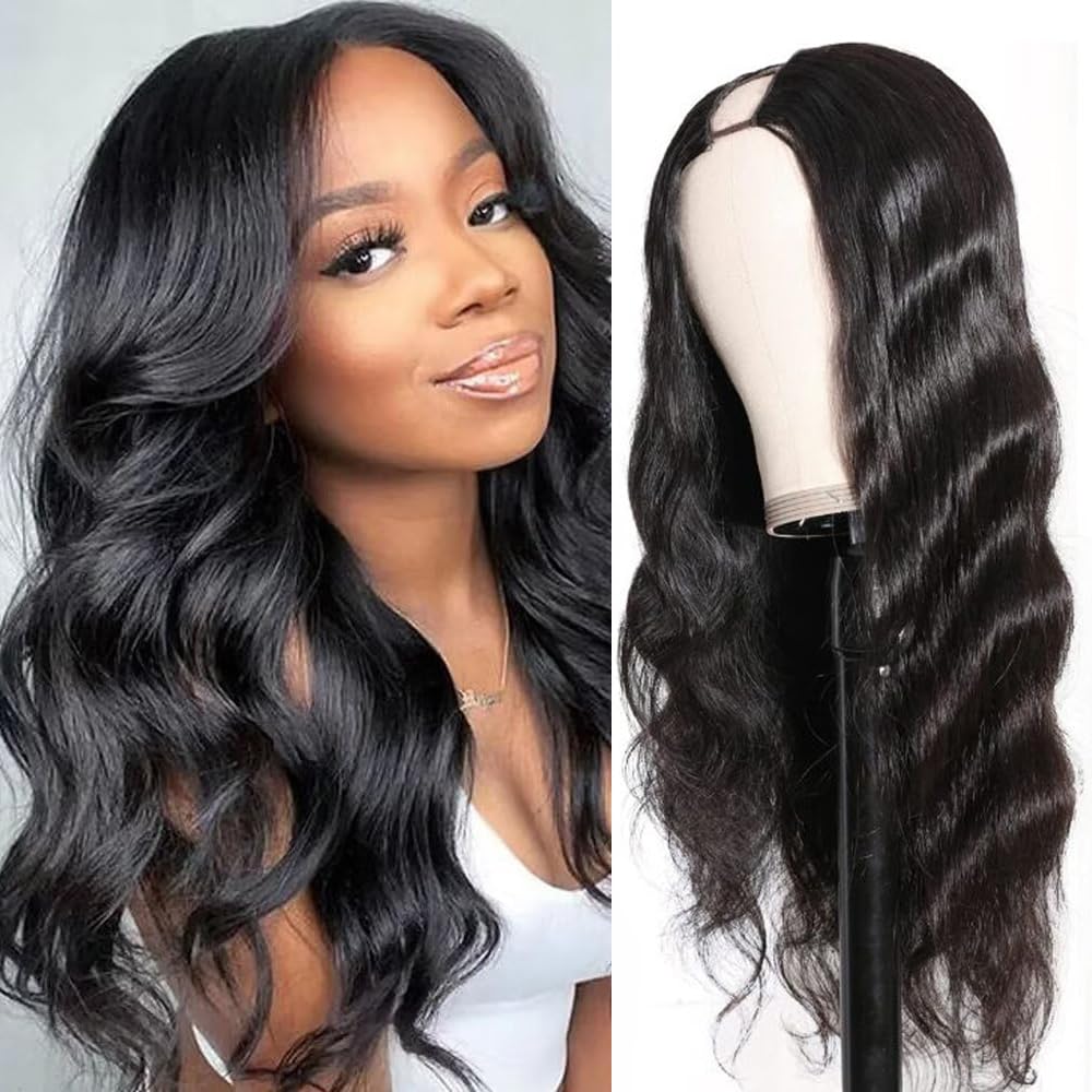 250% Density U Part Human Hair Wig Body Wave for Black Women