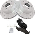 TRQ Performance Brake Rotor Drilled Slotted Ceramic Pad Front Kit