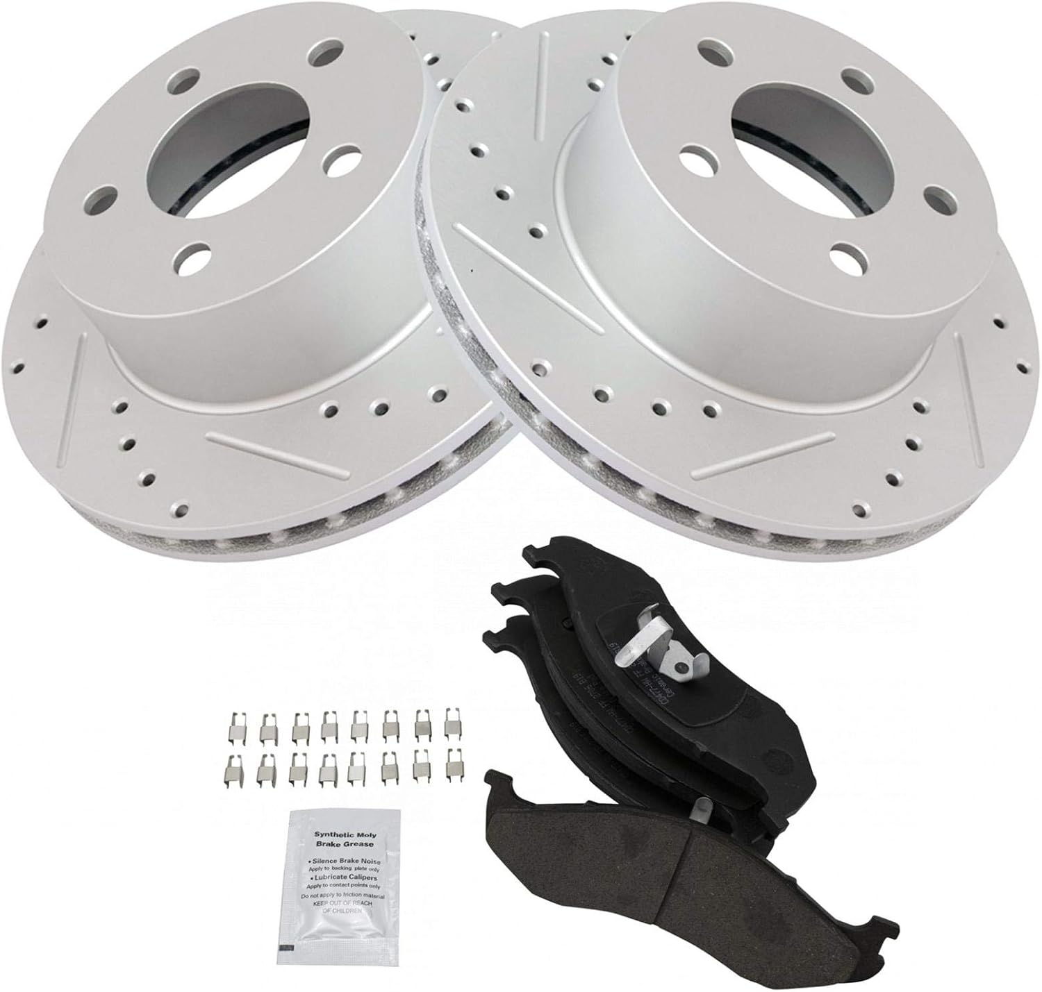 TRQ Performance Brake Rotor Kit for Jeep - Drilled & Slotted