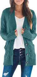 Womens Cardigan Sweater Button Down Cable Knit - Cozy Fall Layer