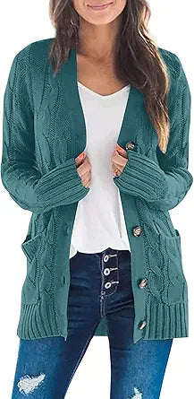 ZESICA Women's 2023 Fall Casual Long Sleeve Cardigan Sweater