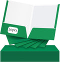 Green 50-Pack 2 Pocket Glossy Paper Folders - Letter Size