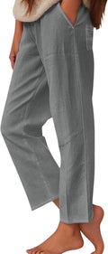 Capri Pants for Women Casual Straight Leg Lounge Trousers