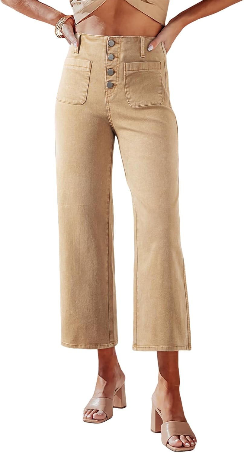 Wide Leg Jeans for Women: High Waisted Stretchy Denim Pants