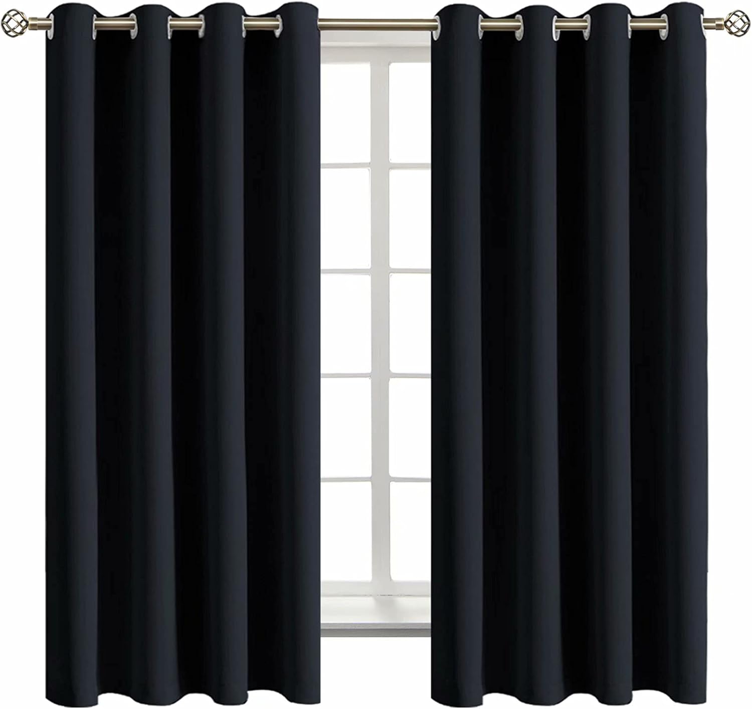 BGment Black Blackout Curtains for Bedroom - Thermal Insulated Panels