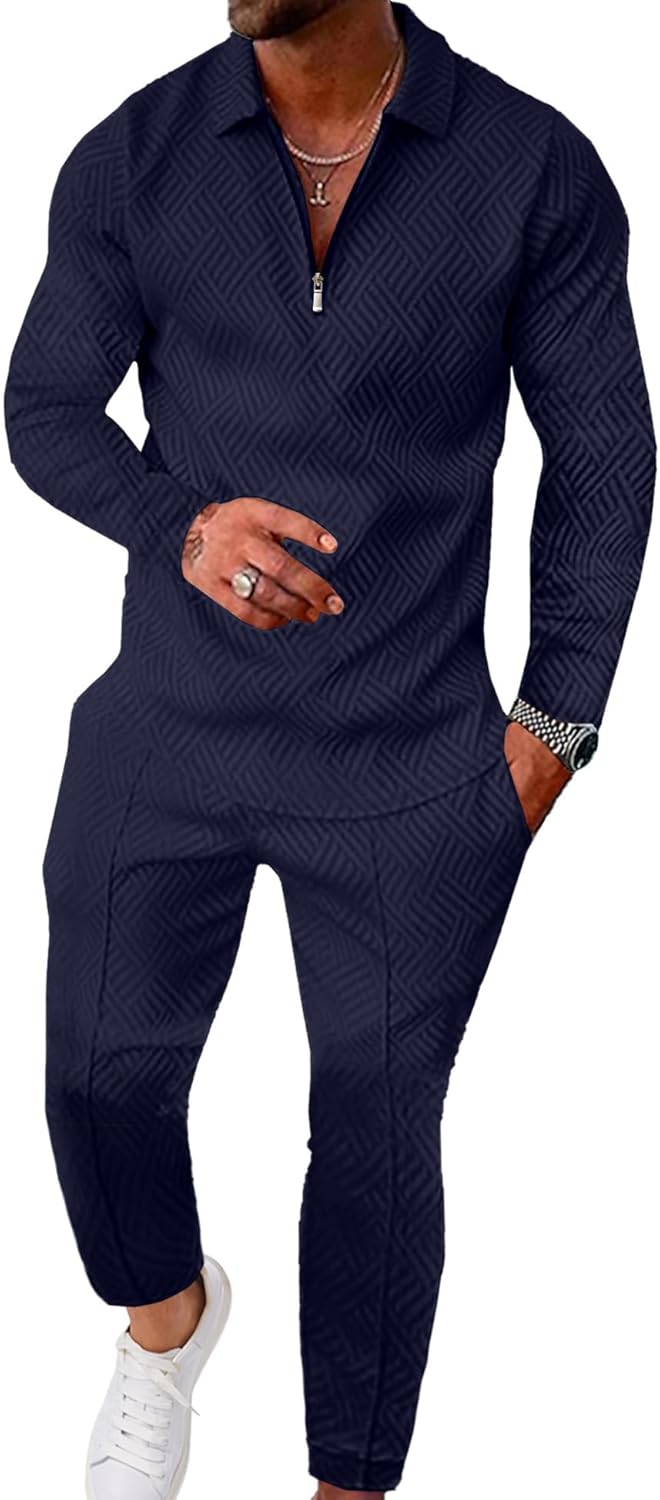 UOUA Mens 2 Piece Set Casual Outfits for Stylish Comfort