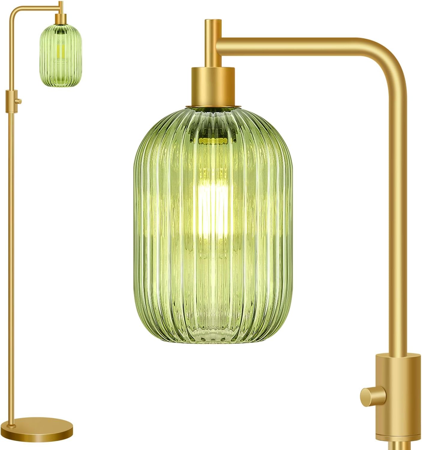 Upgraded Dimmable Glass Floor Lamp for Living Room and Office