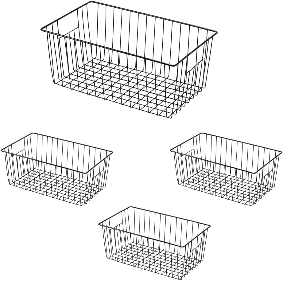 16in Freezer Wire Storage Organizer Baskets for Home Use