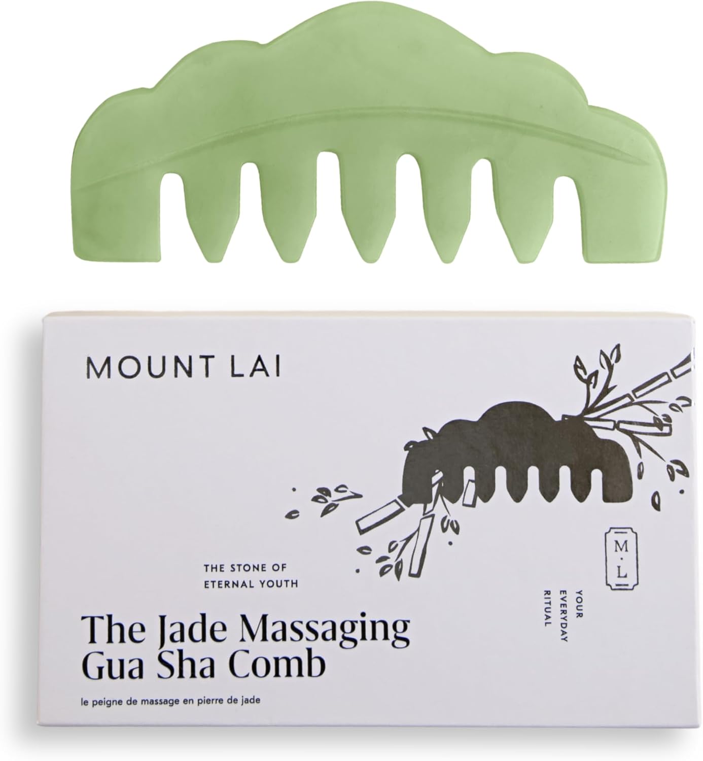 Natural Jade Gua Sha Scalp Comb for Relaxation and Circulation