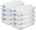 Sterilite 8-Pack Latching Box Under-Bed Storage - Clear 56 Qt