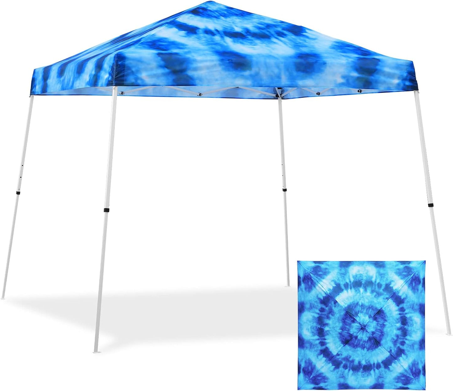 EAGLE PEAK Tie Dye Blue Pop-up Canopy - Easy One Person Setup