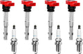 Ignition Coil Pack & Spark Plugs Set of 4 Compatible with Audi 2.0L