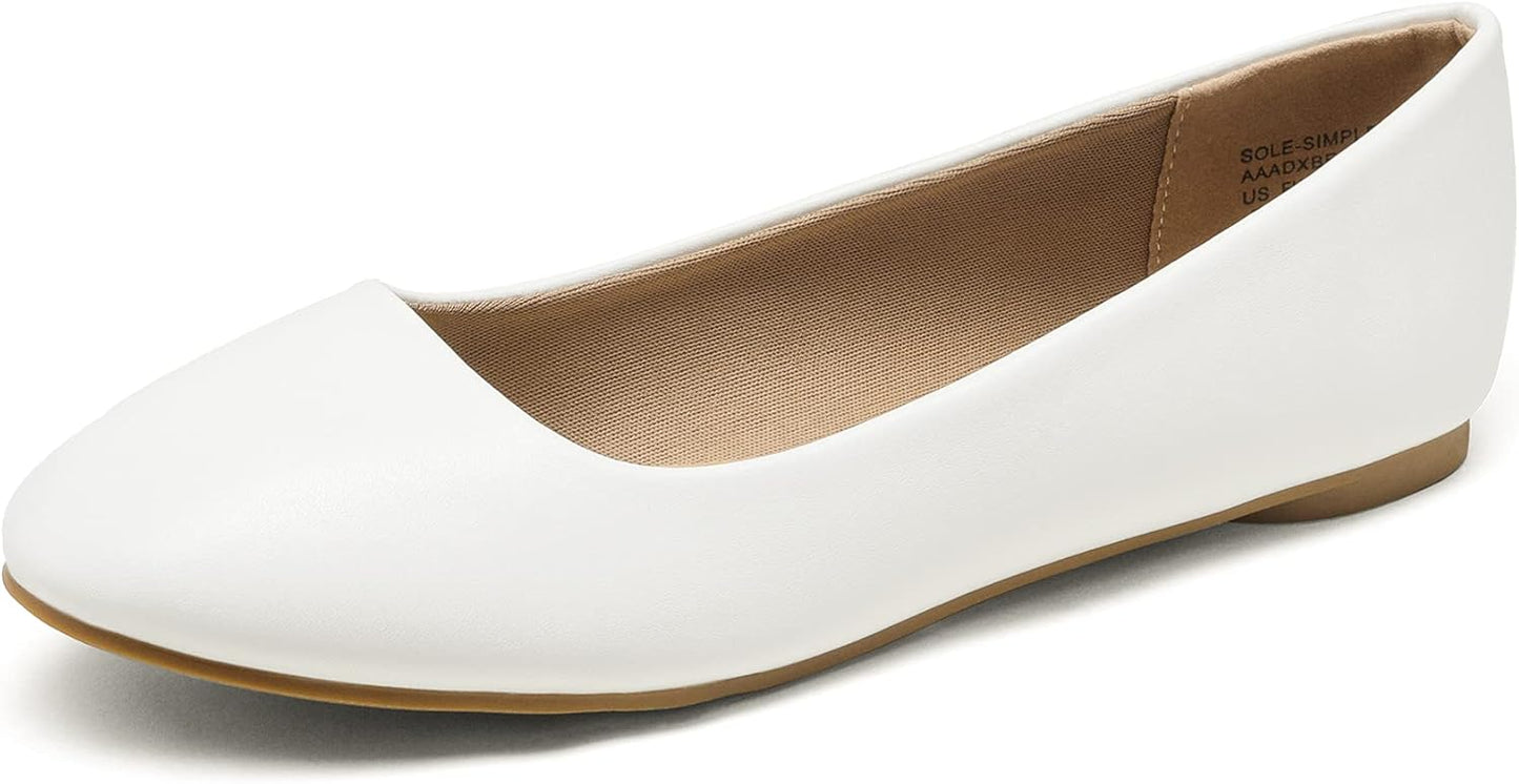 DREAM PAIRS Women's Sole-Simple Wide Width Flats for Comfort