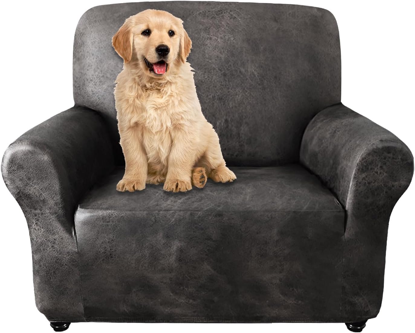 Molasofa Single Sofa Cover for Oversized Chairs, Dark Camel
