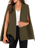 Womens Cape Blazer Split Sleeve Open Front Jacket - Slim Fit