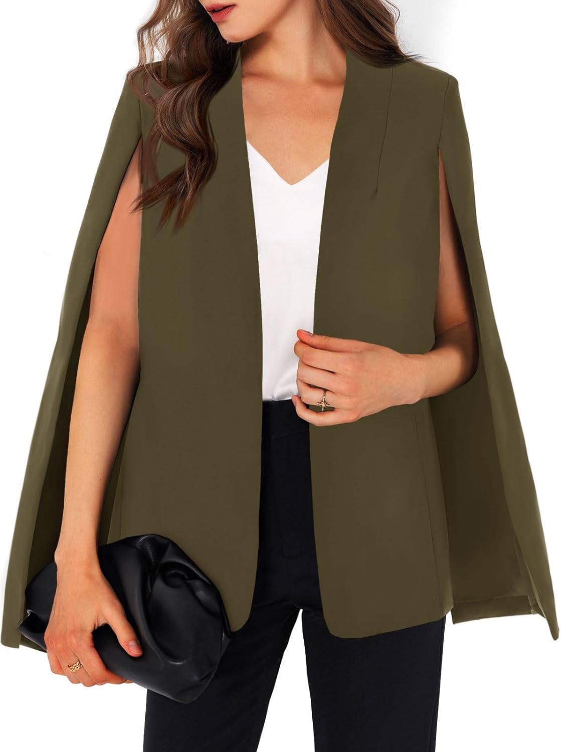 GAMISOTE Womens Cape Blazer for Elegant Work and Casual Wear