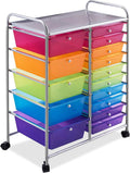 15-Drawer Rolling Storage Cart (Color) - Mobile Craft & Office