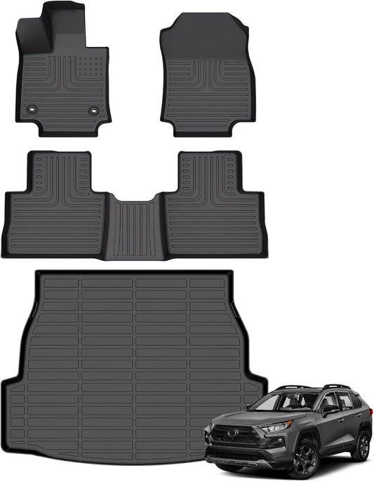 Hutisya Floor Mats & Cargo Liner Set for Toyota RAV4 2019-2024