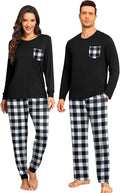 Matching Christmas Plaid Pajamas Set for Couples Long Sleeve Sleepwear
