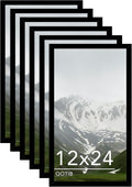 QOTIB 12x24 Picture Frame Black Set of 6 for Wall Mounting