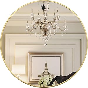 Stunning 24 inch Gold Round Mirror for Modern Home Decor