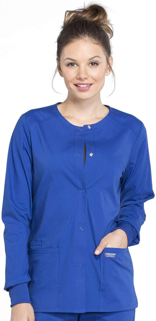 Workwear Professionals Snap Front Scrub Jackets for Women