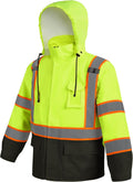Hi Vis Safety Rain Jacket for Men Women - Waterproof Breathable Work