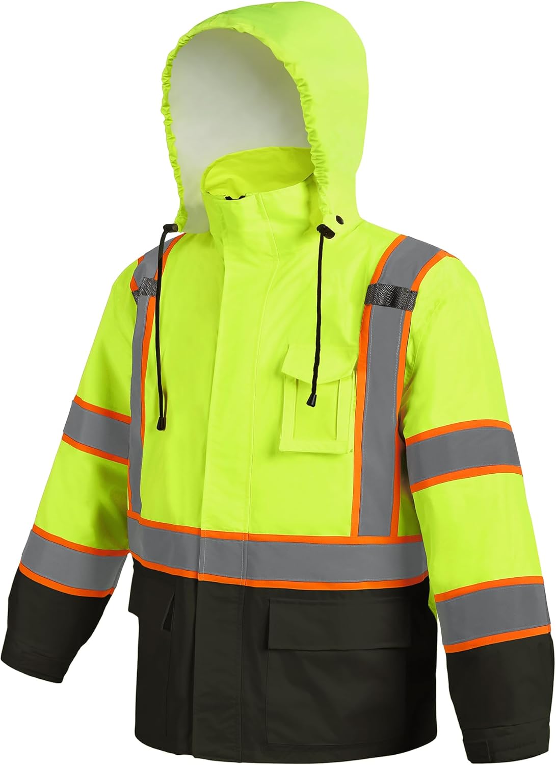 Hi Vis Safety Rain Jacket Waterproof Breathable Work Gear 2XL/3XL