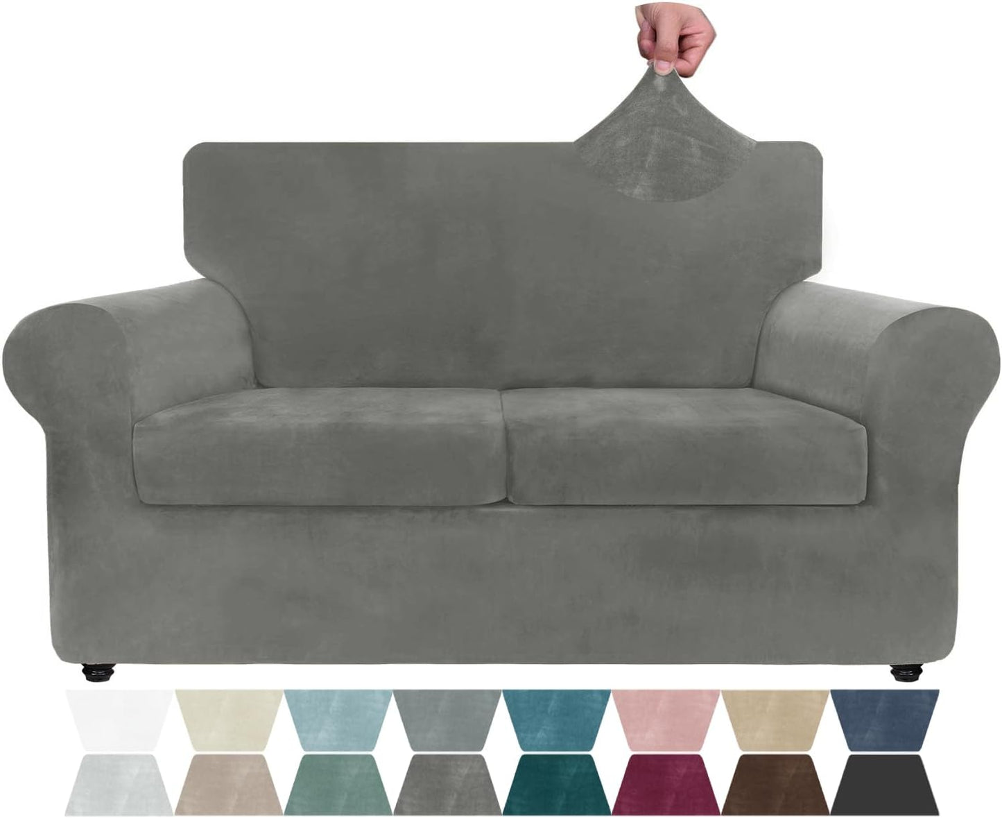 Luxury Velvet Sofa Cover for 2 Cushion Couch - Soft & Stylish