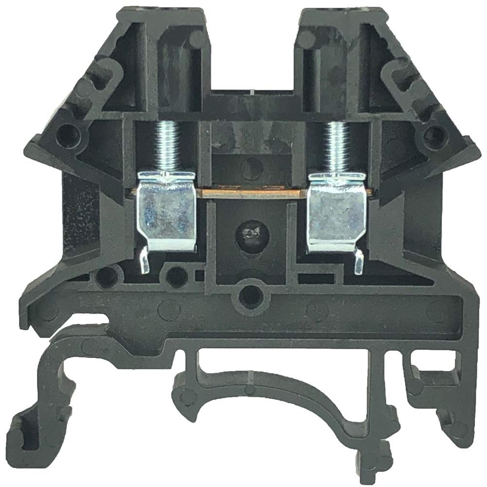 Dinkle Black DK2.5N-BK DIN Rail Terminal Block for 12-22AWG