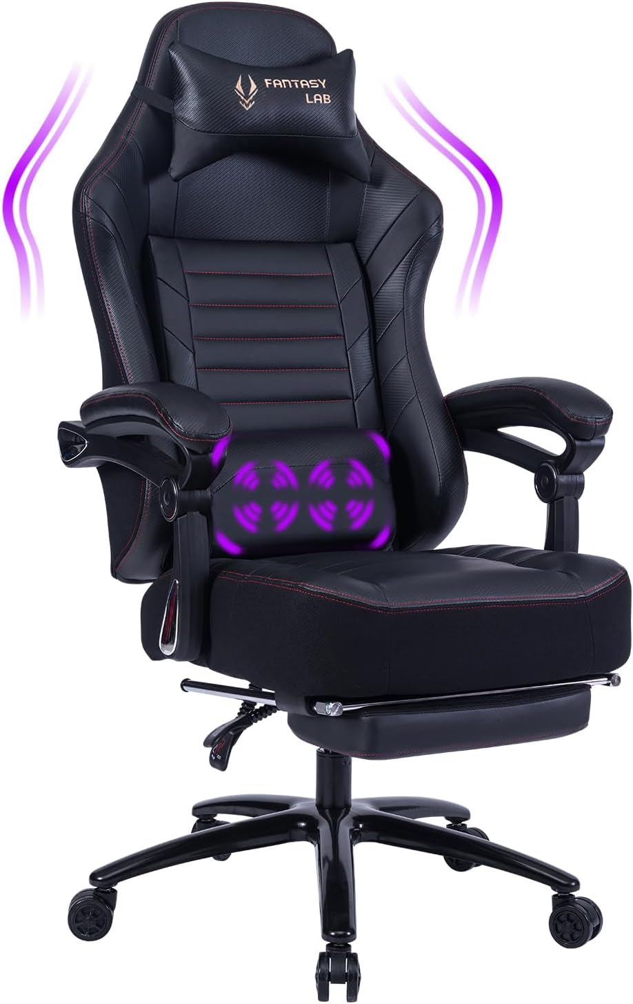 Fantasylab Big & Tall Gaming Chair with Massage & Memory Foam