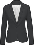 Notched Lapel Pockets Button Work Office Blazer Jacket - Classic Fit