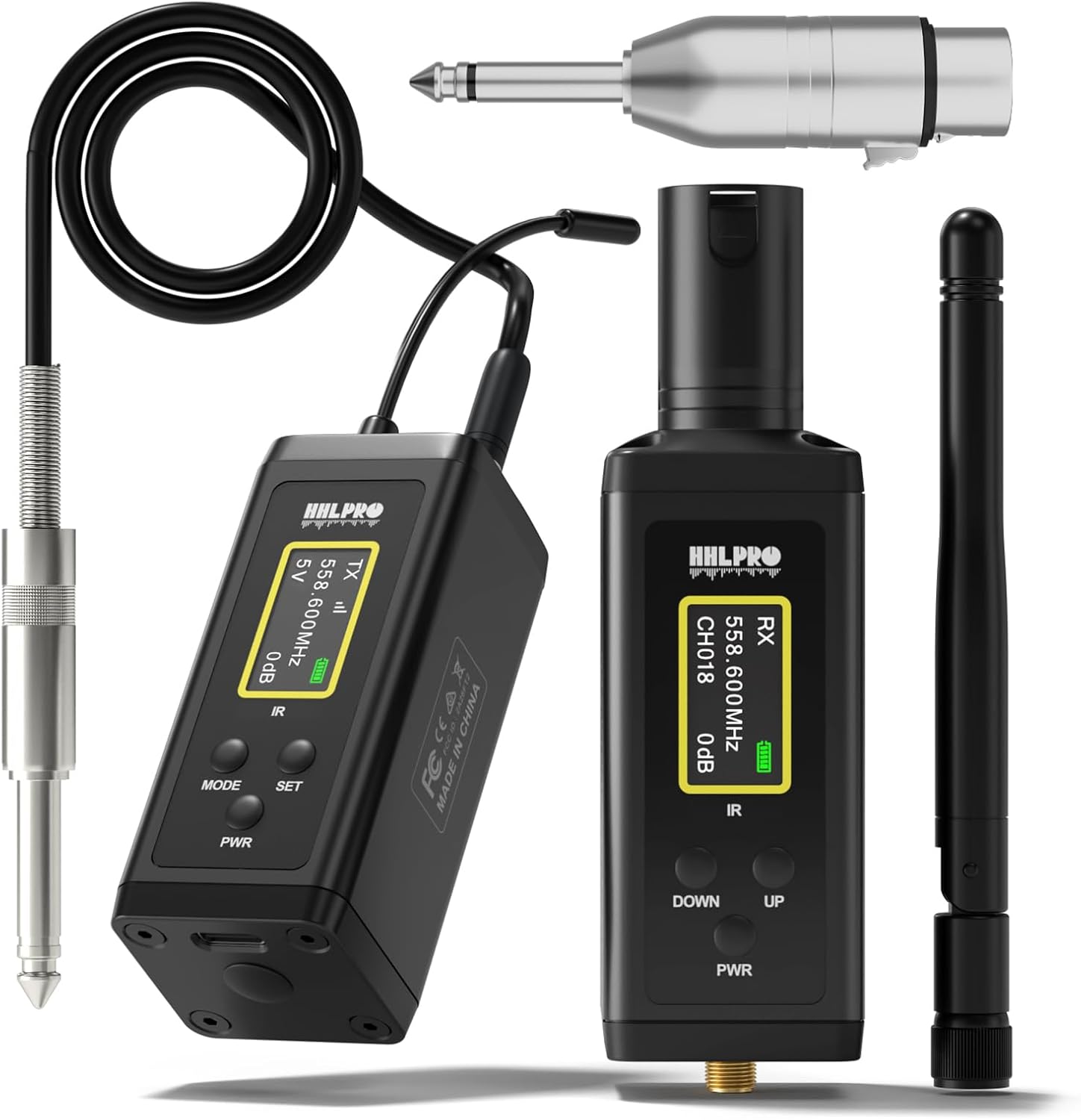 UHF Wireless Guitar System with 260FT Range and Dual Control