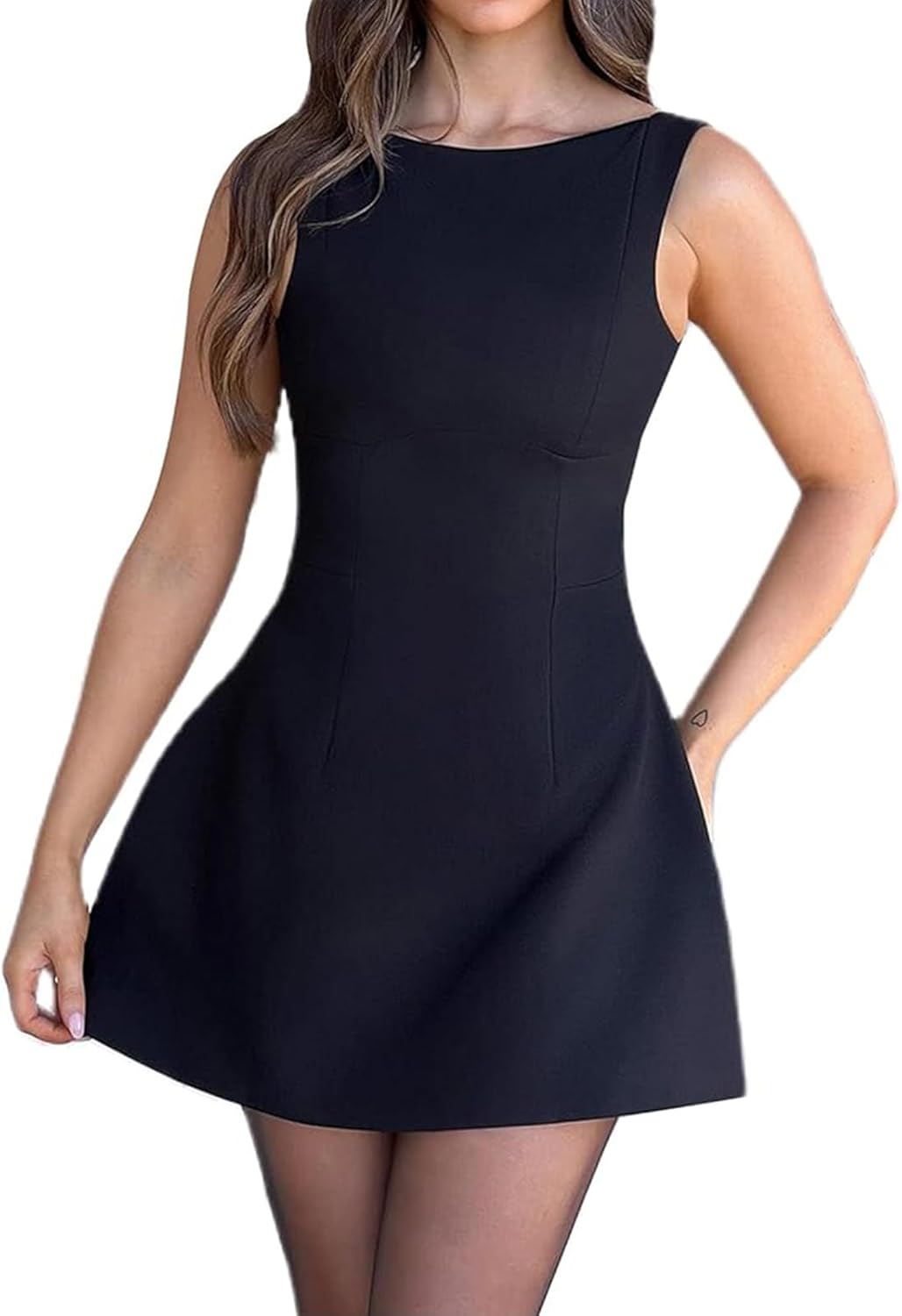 Sexy Backless Mini Dress for College Graduation - ABYOVRT